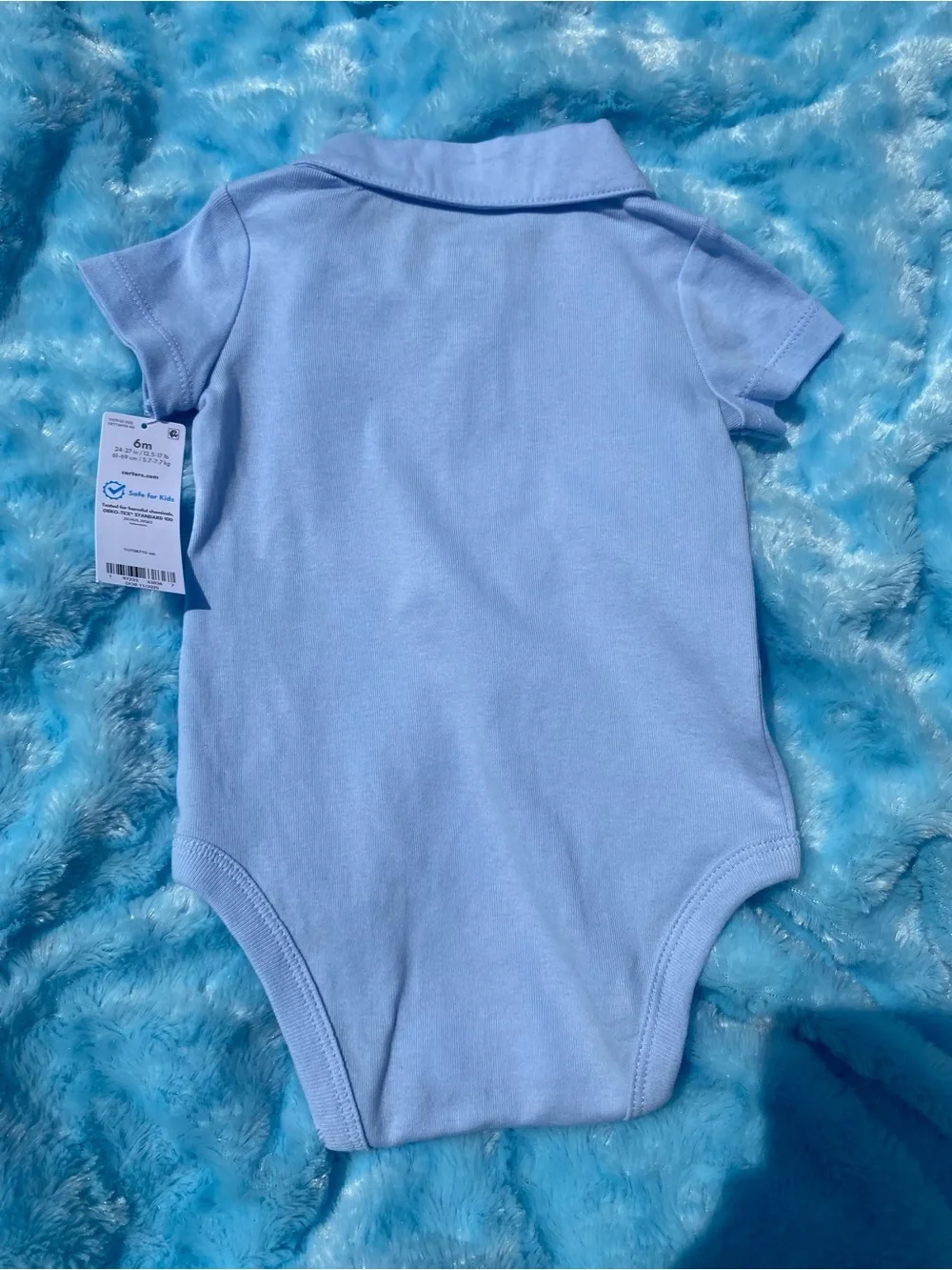 Carter's Baby Blue Polo-Style Onesie